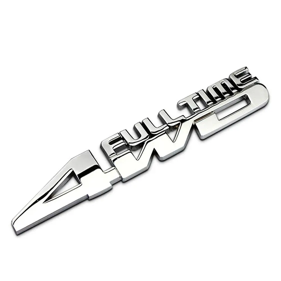 Logo Emblema 4wd Full Time 15.4x2.6cm Metalico Cromado 2