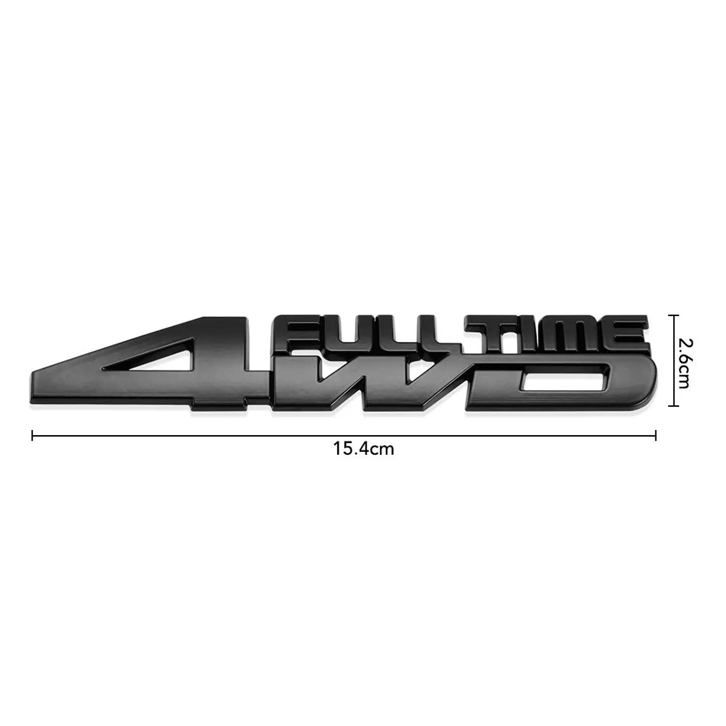 Logo Emblema 4wd Full Time 15.4x2.6cm Metalico negro 2