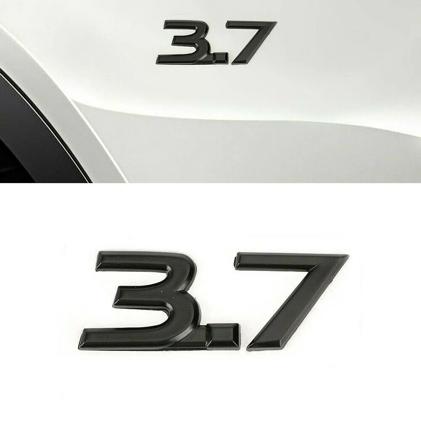Logo Emblema 3.7 Multimarca 5.3x2cm Metalico Negro 2
