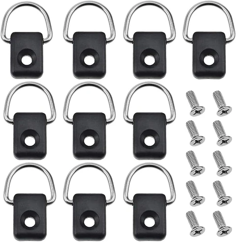 10x Anillos D-ring Ganchos Sujetador Amarre Accesorio Kayak Rectangular