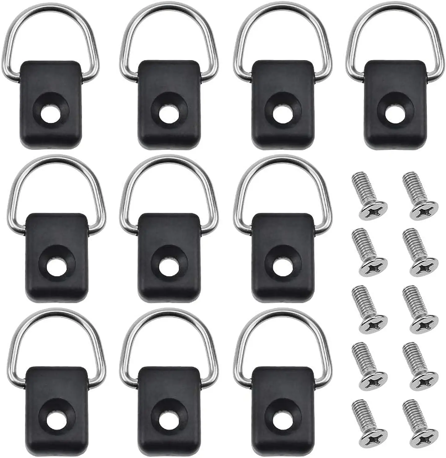 10x Anillos D-ring Ganchos Sujetador Amarre Accesorio Kayak Rectangular 1