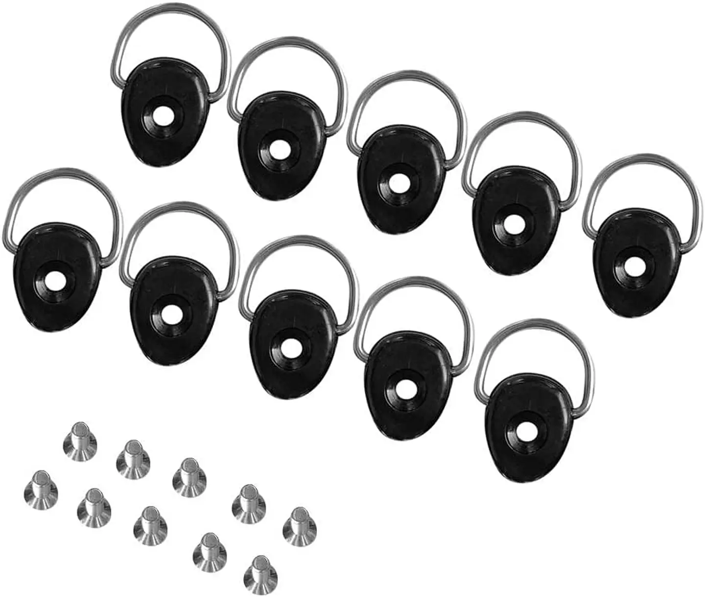 10x Anillos D-ring Ganchos Sujetador Amarre Accesorio Kayak Ovalado 1