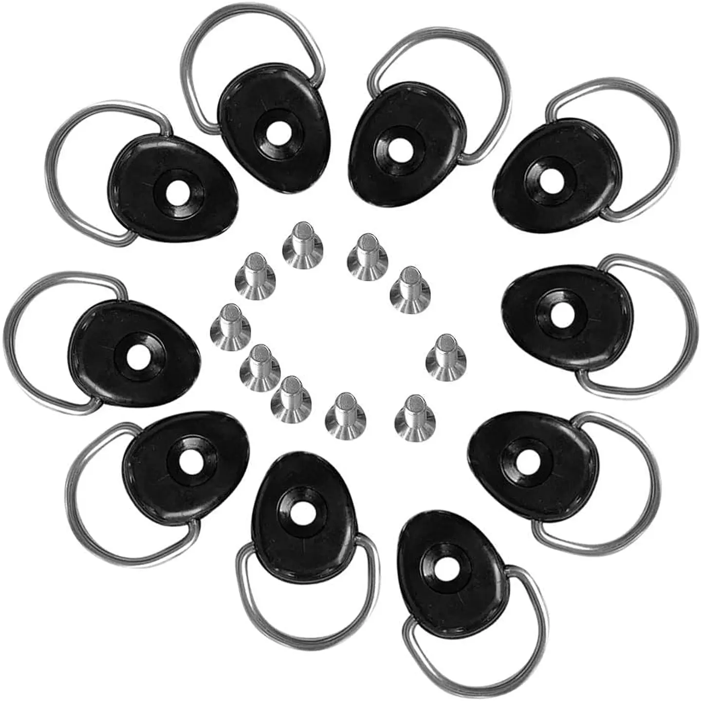 10x Anillos D-ring Ganchos Sujetador Amarre Accesorio Kayak Ovalado 4