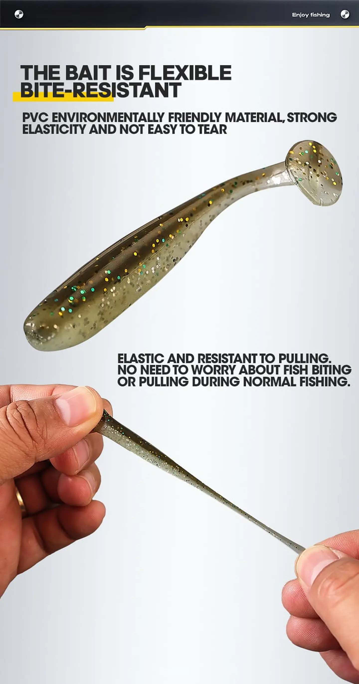 Kit 36 Piezas Pesca Señuelos Vinilo Anzuelo Cabeza Plomada 5