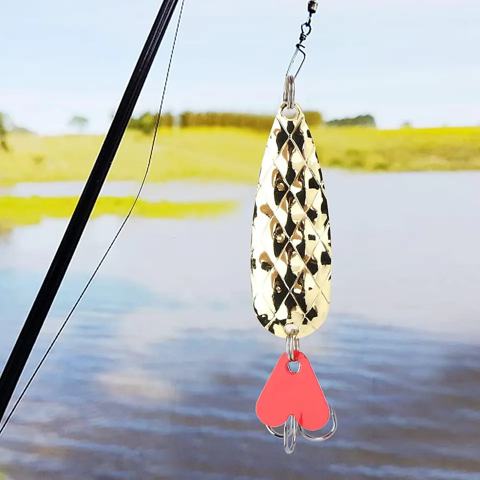 Kit 10 Señuelos Pesca Chispas Metal Cucharas + Caja 8