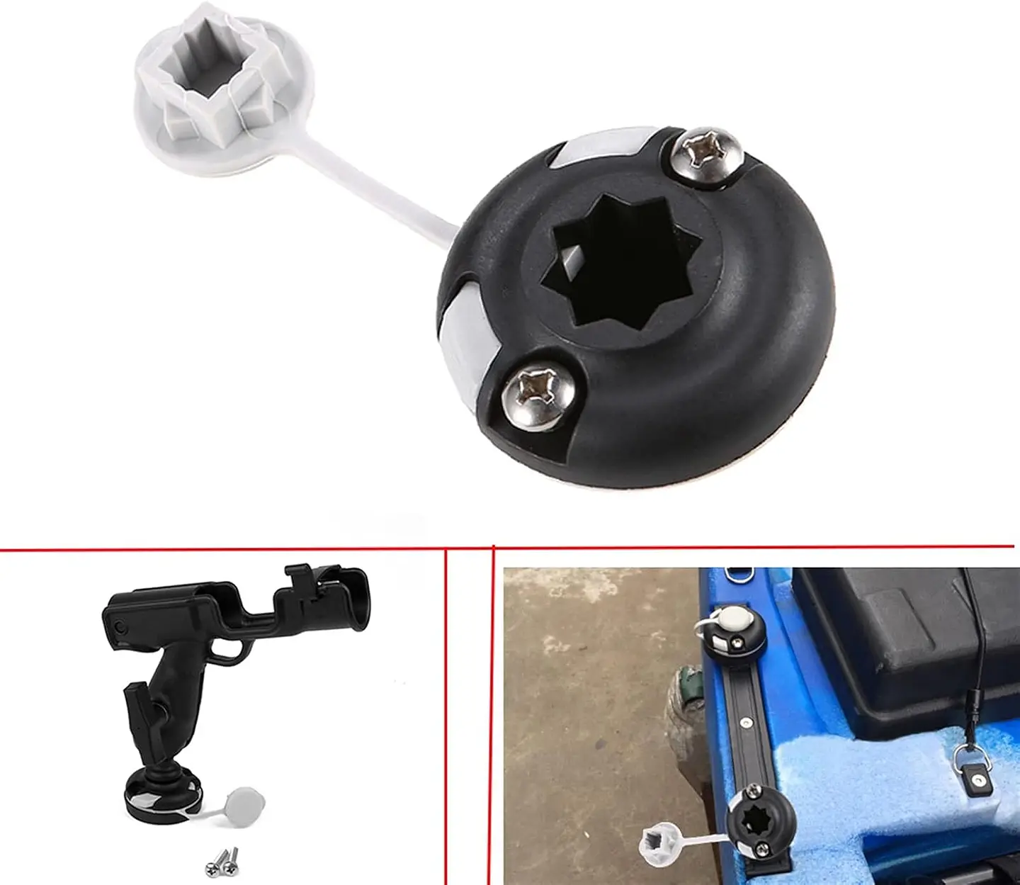 Soporte Tipo Estrella Para Riel Adaptador Para Kayak Botes 5