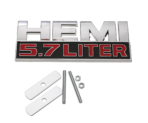 Emblema Frontal parrilla Logo Hemi 5.7 Liter Para Dodge 12x4cm