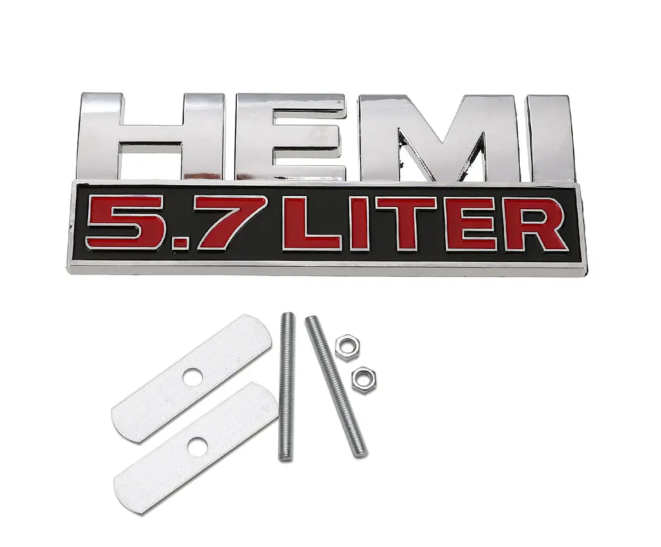 Emblema Frontal parrilla Logo Hemi 5.7 Liter Para Dodge 12x4cm 1