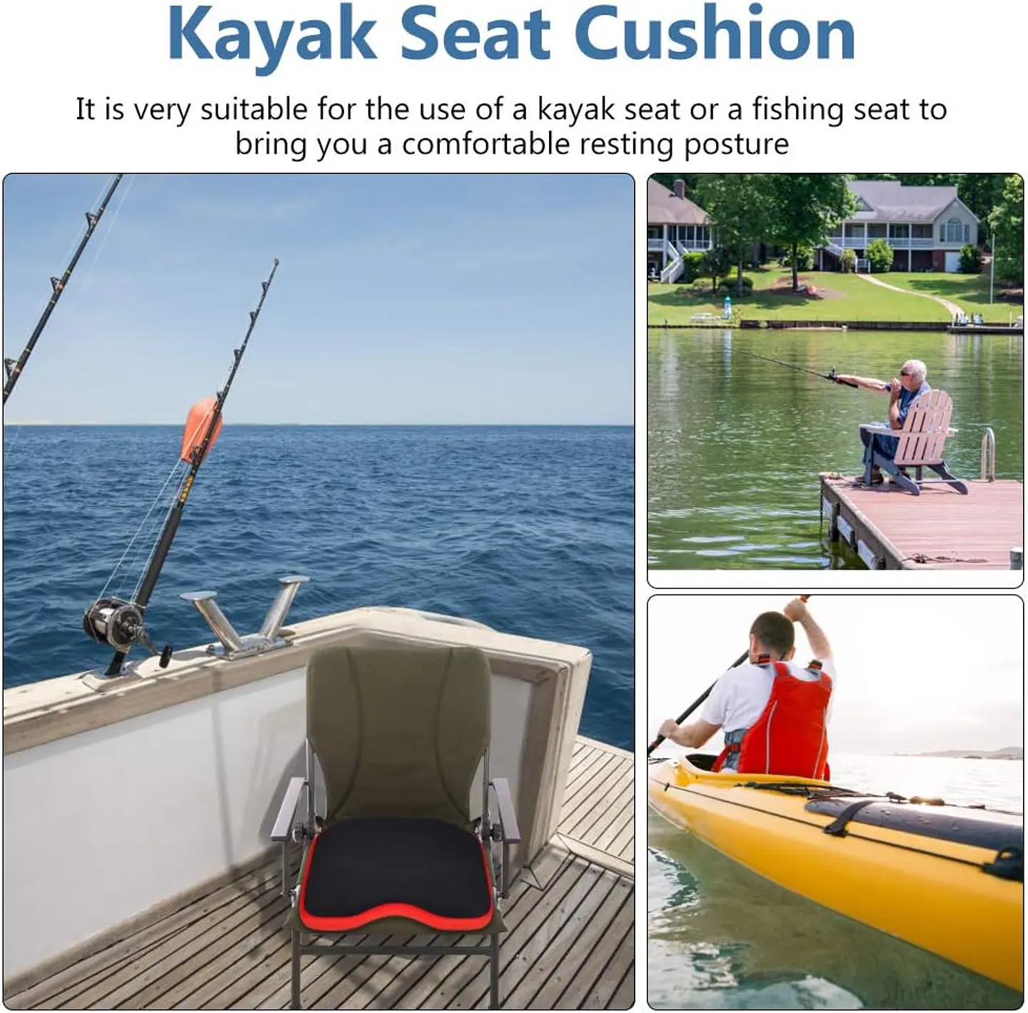 Cojín Asiento Para Kayak Canoas Sillas Pesca Etc 7