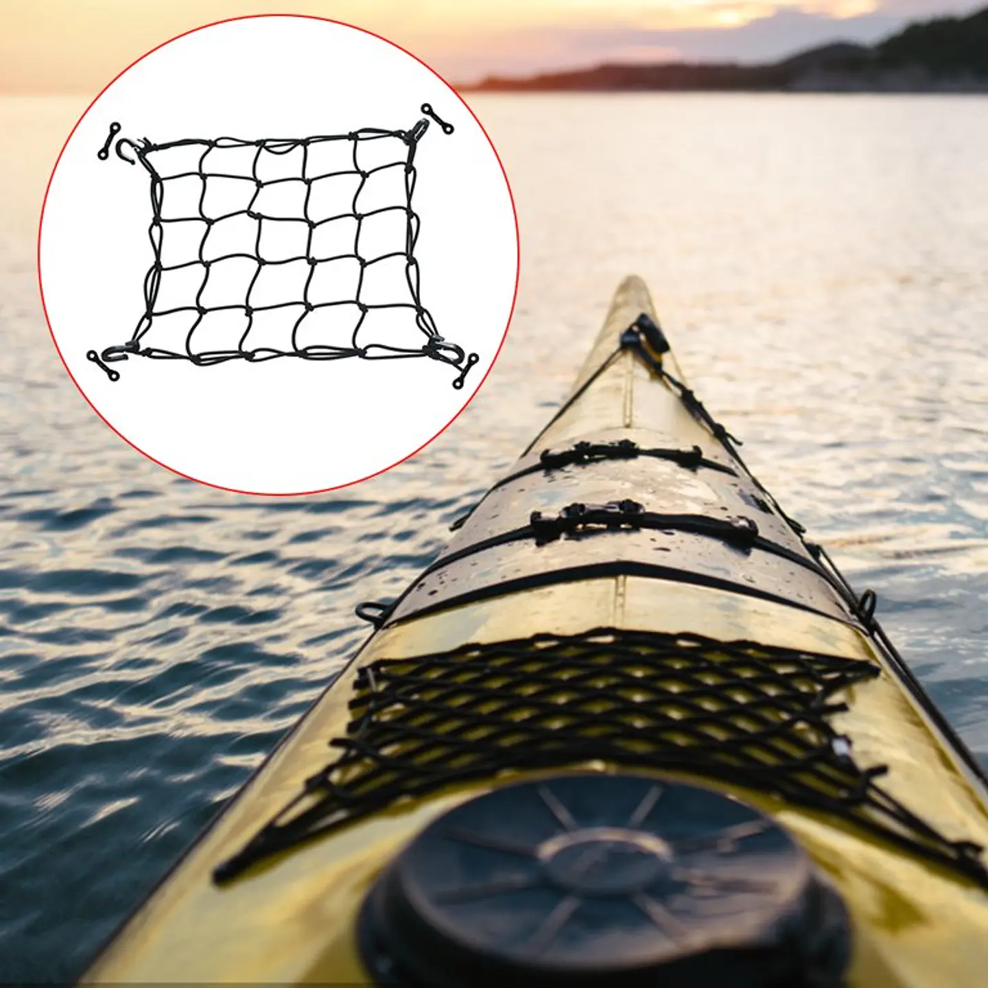 Malla Elástica Red De Carga Cubierta Kayak Paddle 38x38cm 8