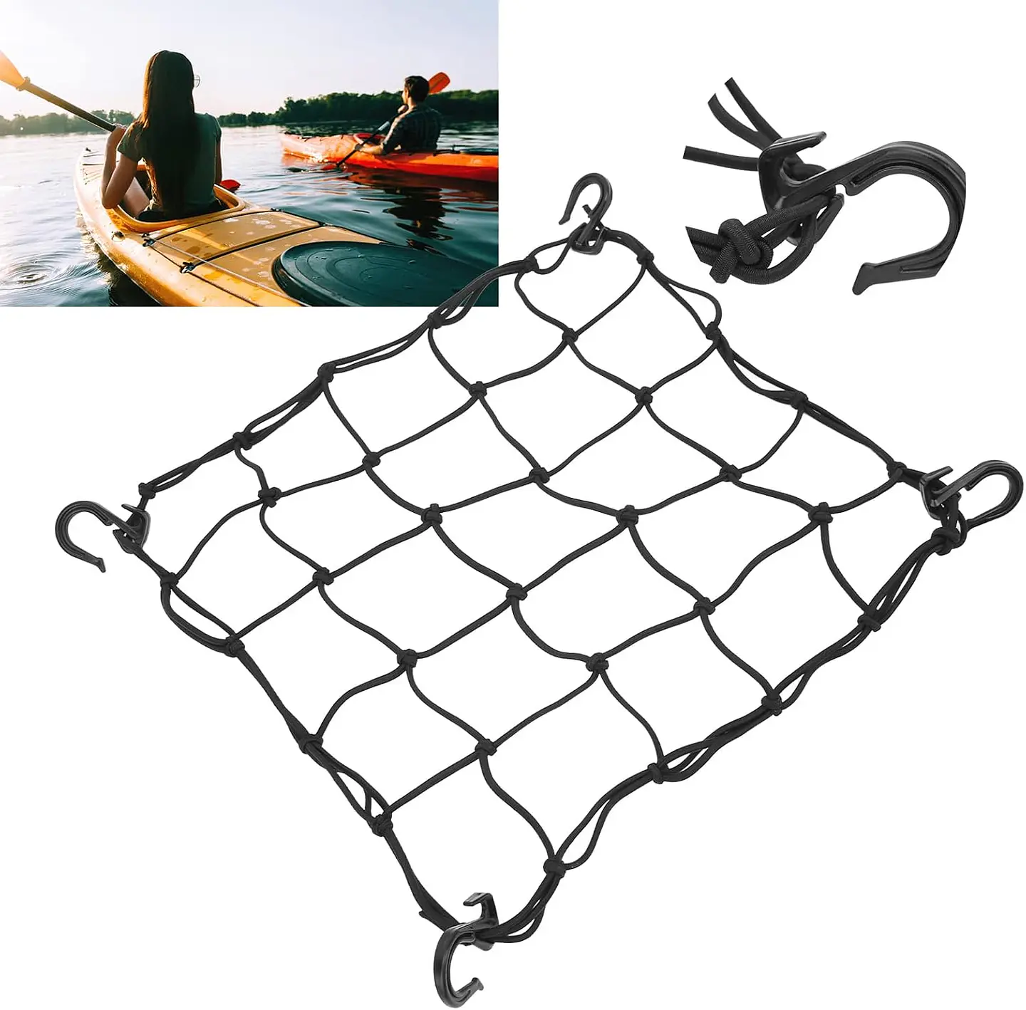 Malla Elástica Red De Carga Cubierta Kayak Paddle 38x38cm 11