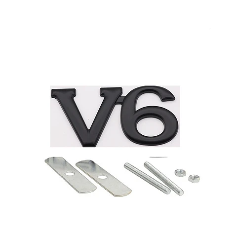 Logo Multimarcas Emblema Frontal Parrilla V6 7.7x3.8cm Negro