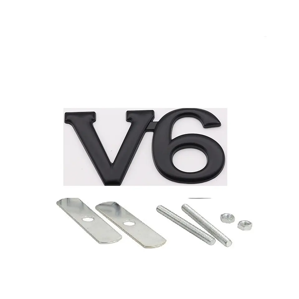 Logo Multimarcas Emblema Frontal Parrilla V6 7.7x3.8cm Negro 1