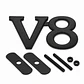 Logo Multimarcas Emblema V8 Frontal Parrilla 7.7x3.9cm Negro - Miniatura 1