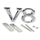 Logo Multimarcas Emblema V8 Frontal Parrilla 7.7x3.9cm Cromado - Miniatura 1