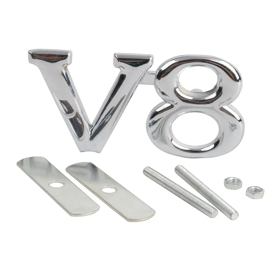 Logo Multimarcas Emblema V8 Frontal Parrilla 7.7x3.9cm Cromado 1