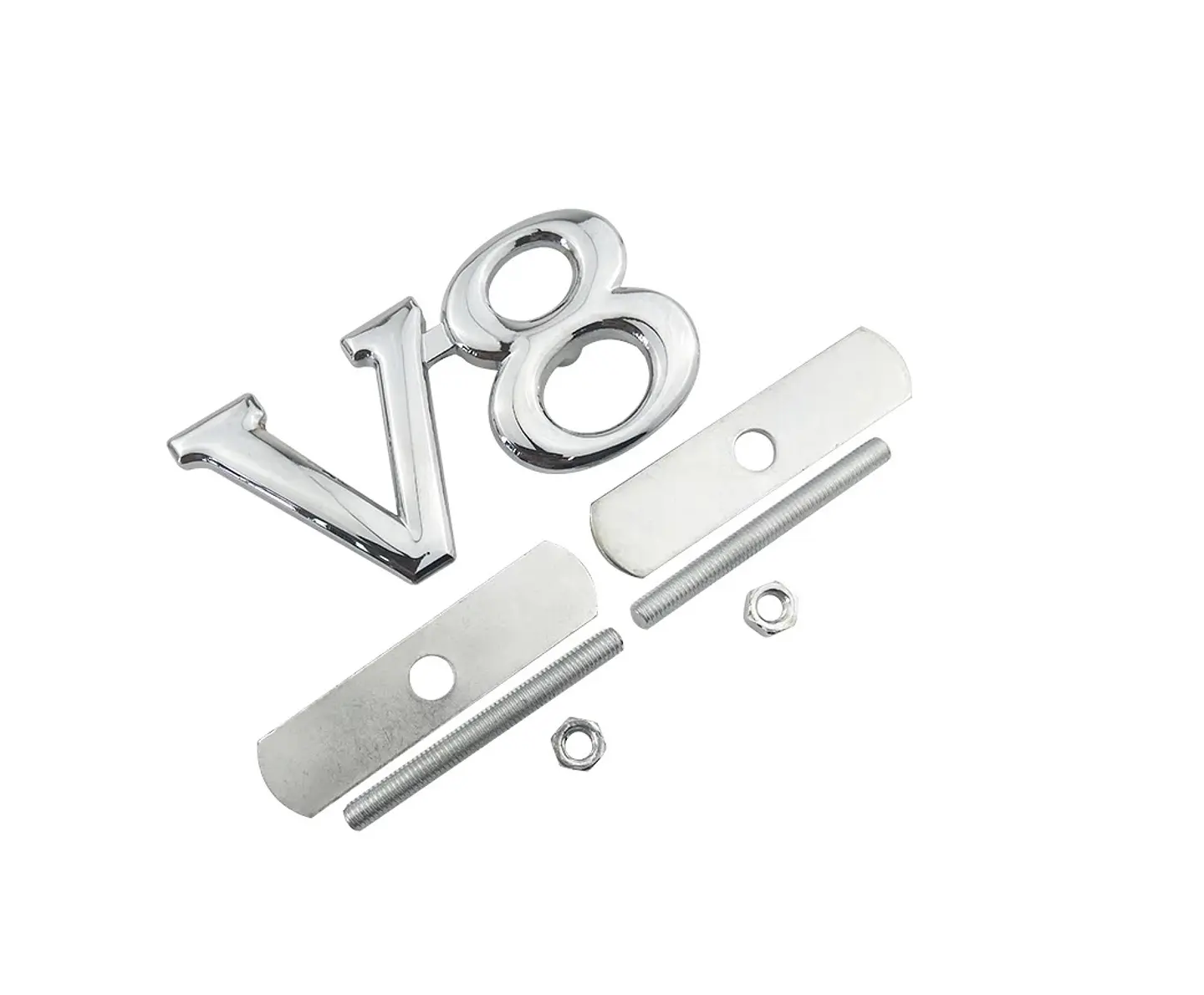 Logo Multimarcas Emblema V8 Frontal Parrilla 7.7x3.9cm Cromado 2