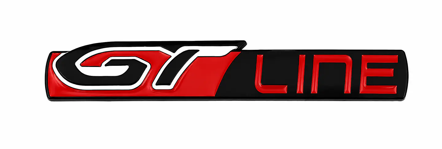 Emblema Logo Gt Line Para Peugeot 11.3x2cm Negro Rojo Blanco 3