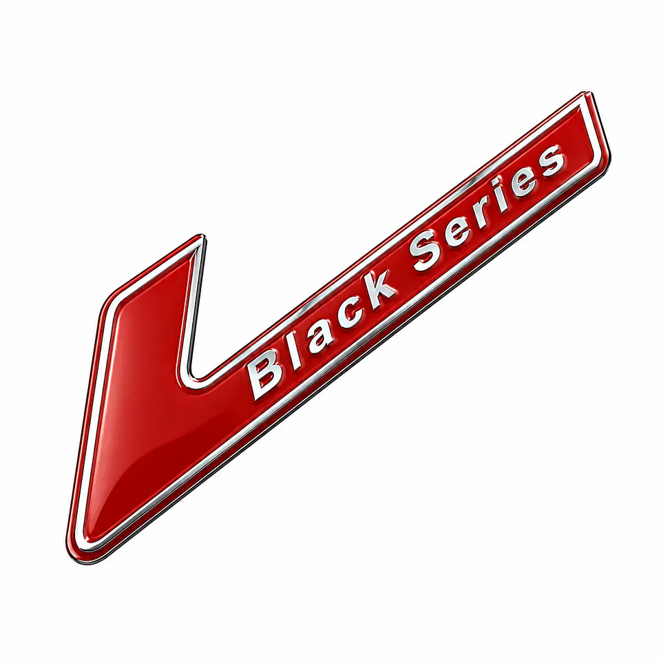 Logo Emblema Black Series Para Mercedes Benz 7.2x2.5cm Rojo 1