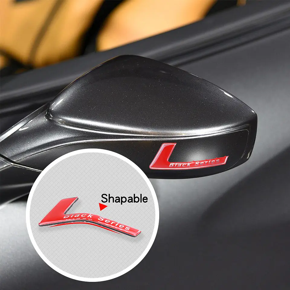 Logo Emblema Black Series Para Mercedes Benz 7.2x2.5cm Negro 2
