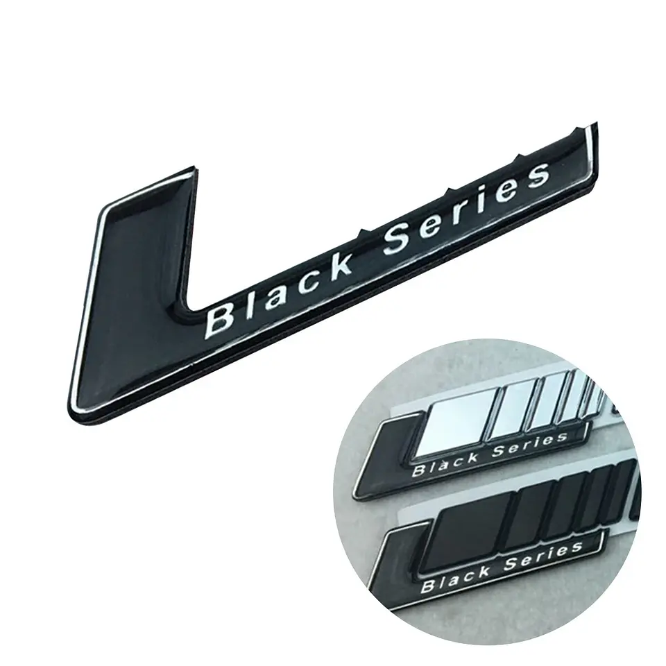 Logo Emblema Black Series Para Mercedes Benz 7.2x2.5cm Negro 3