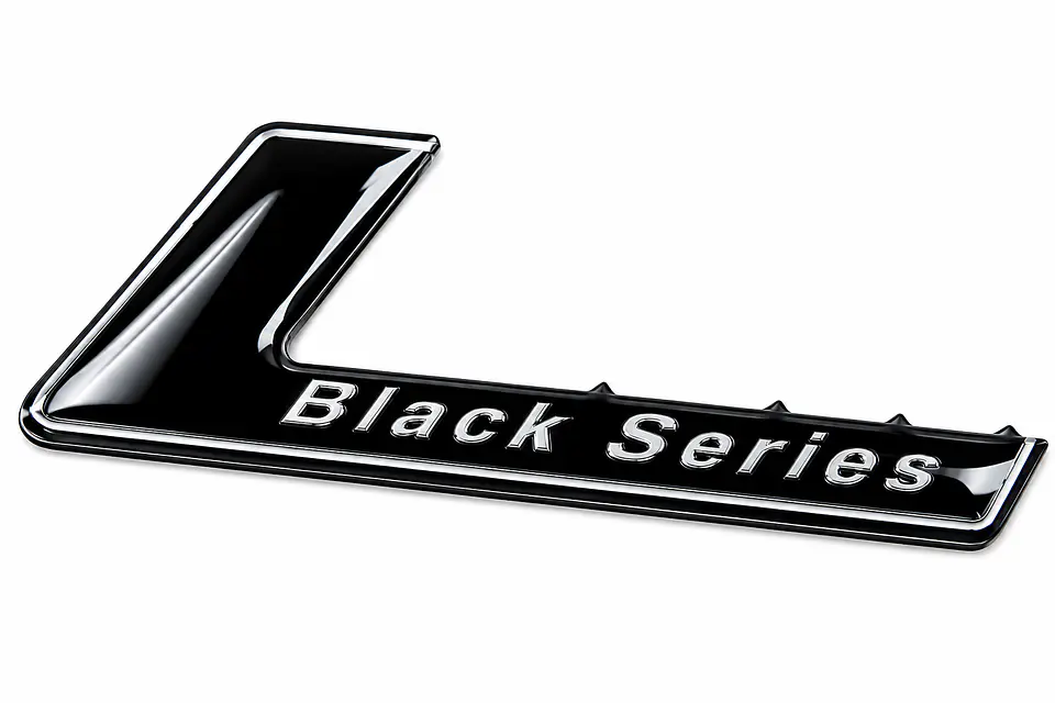 Logo Emblema Black Series Para Mercedes Benz 7.2x2.5cm Negro 1