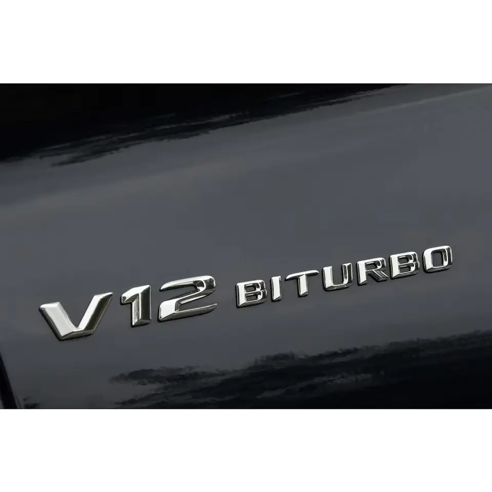 Logo Emblema V12 Biturbo Para Mercedes Benz Cromado 2