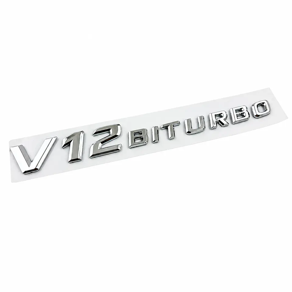 Logo Emblema V12 Biturbo Para Mercedes Benz Cromado 1