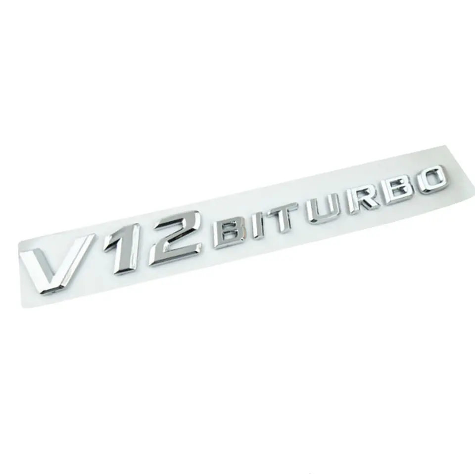 Logo Emblema V12 Biturbo Para Mercedes Benz Cromado 3