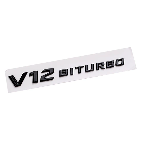 Logo Emblema V12 Biturbo Para Mercedes Benz Negro