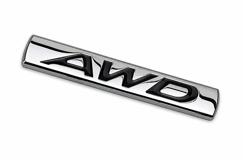 Logo Emblema Multimarcas Awd Metálico 8x1.4cm Cromado Negro
