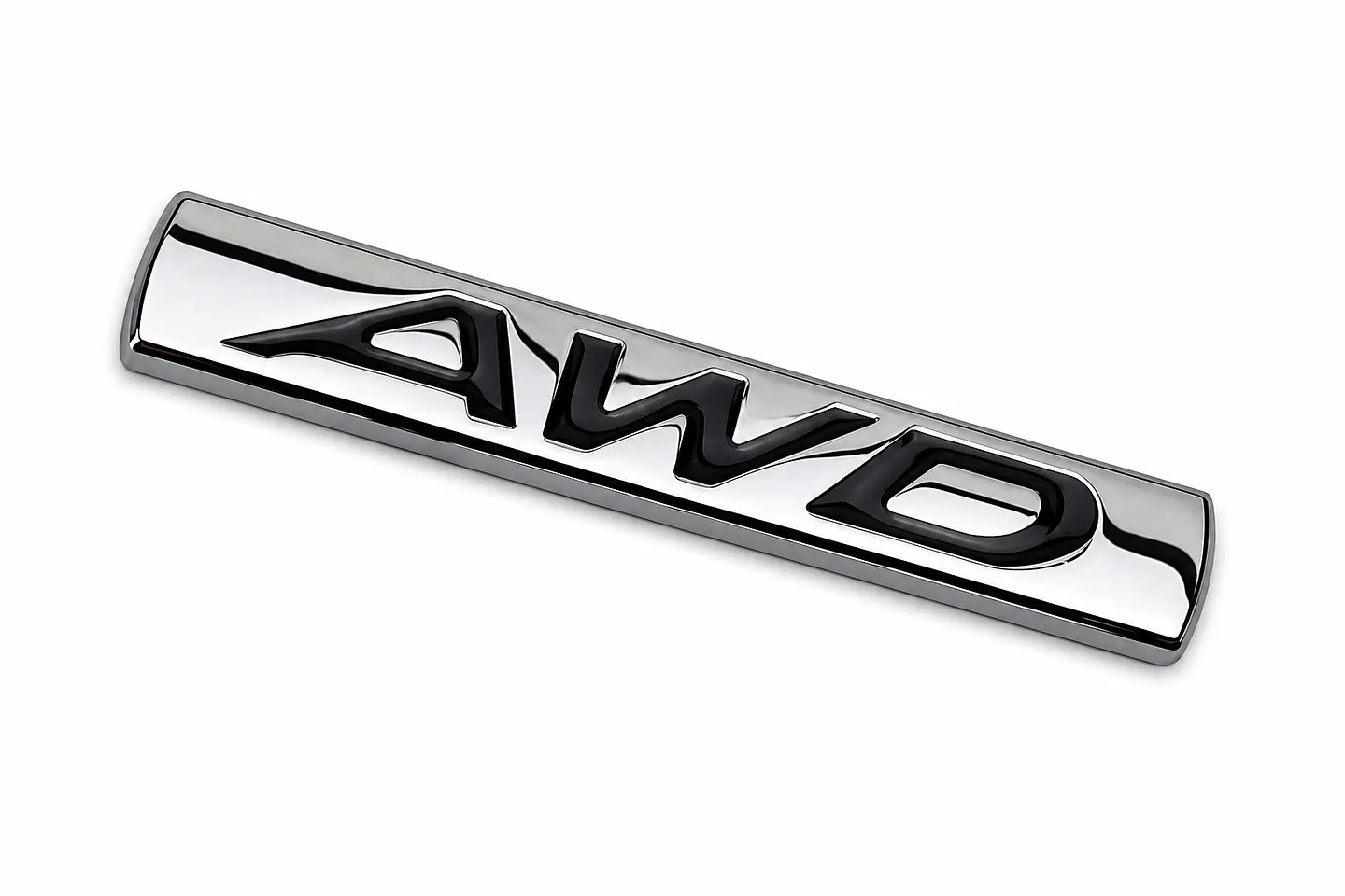 Logo Emblema Multimarcas Awd Metálico 8x1.4cm Cromado Negro 1