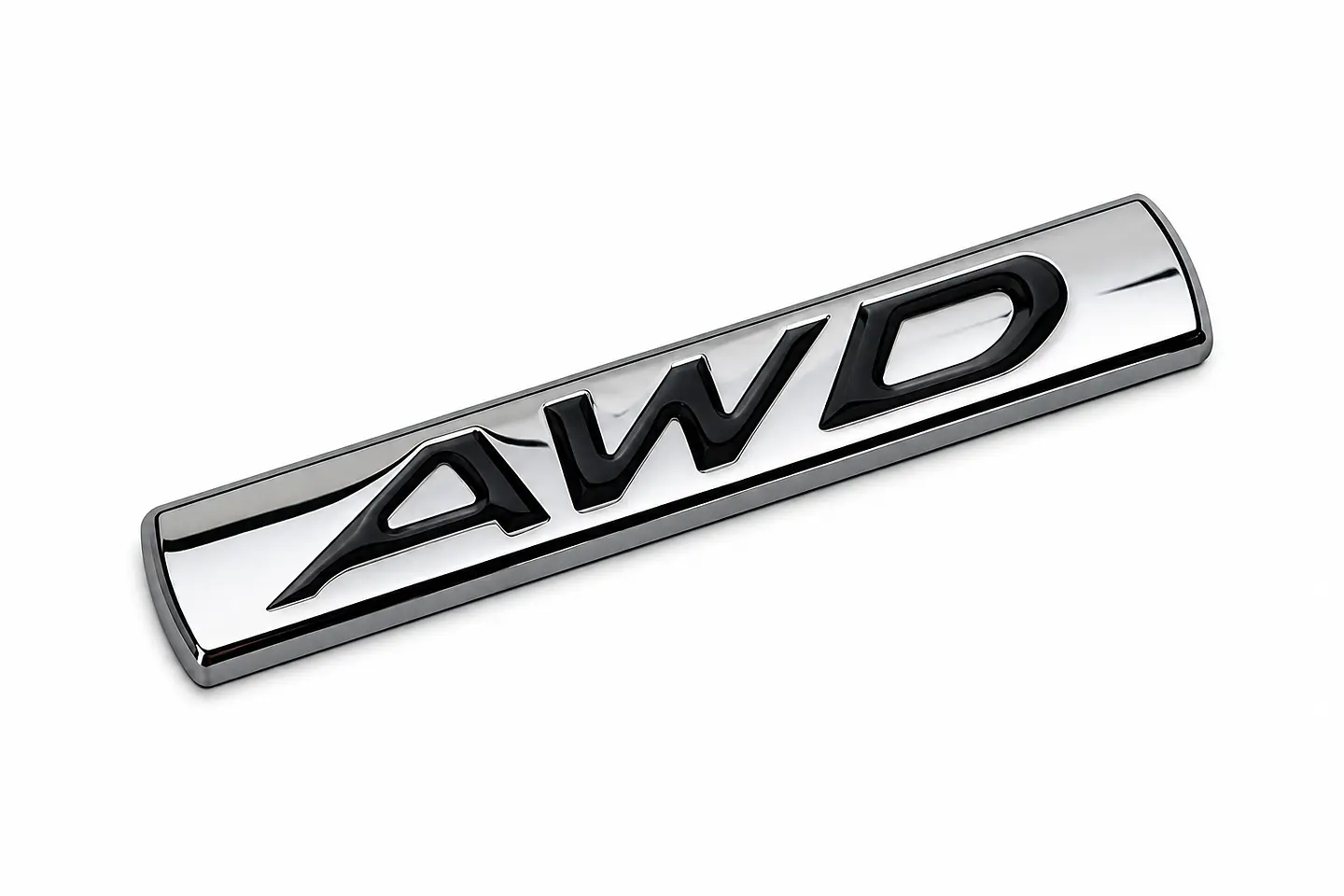 Logo Emblema Multimarcas Awd Metálico 8x1.4cm Cromado Negro 3