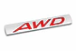 Logo Emblema Multimarcas Awd Metálico 8x1.4cm Cromado Rojo - Miniatura 1