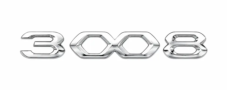 Logo Emblema Para Peugeot 3008 New Metalico 16.2x2.4cm 3