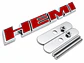 Logo Emblema Hemi Frontal Metálico 12.2x1.6cm para Dodge Jeep Rojo - Miniatura 1