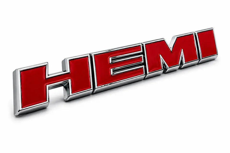 Logo Emblema adhesivo Hemi Metálico 12.2x1.6cm Para Dodge Jeep Rojo 1