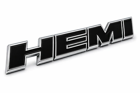 Logo Emblema adhesivo Hemi Metálico 12.2x1.6cm Para Dodge Jeep Negro