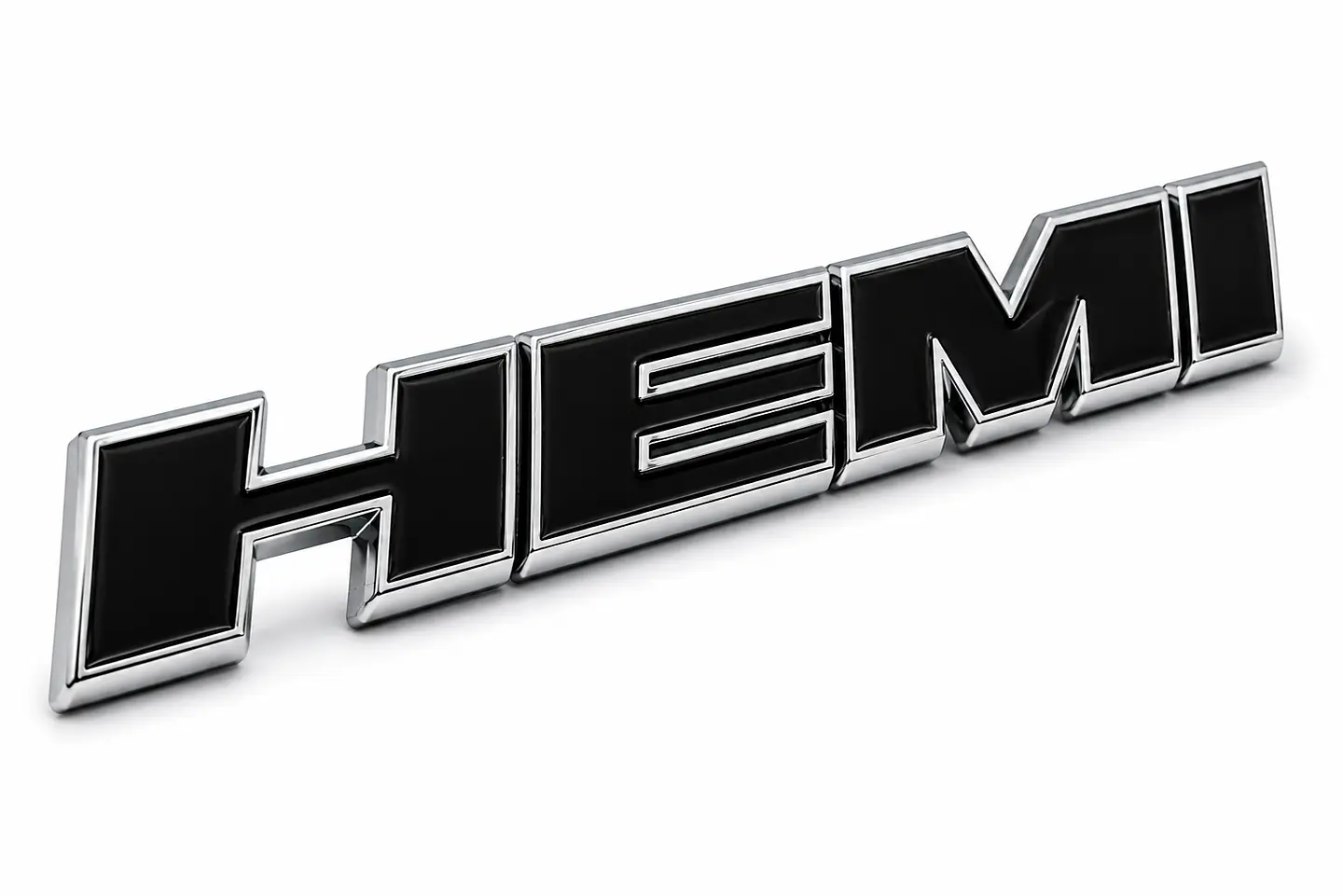 Logo Emblema adhesivo Hemi Metálico 12.2x1.6cm Para Dodge Jeep Negro 1