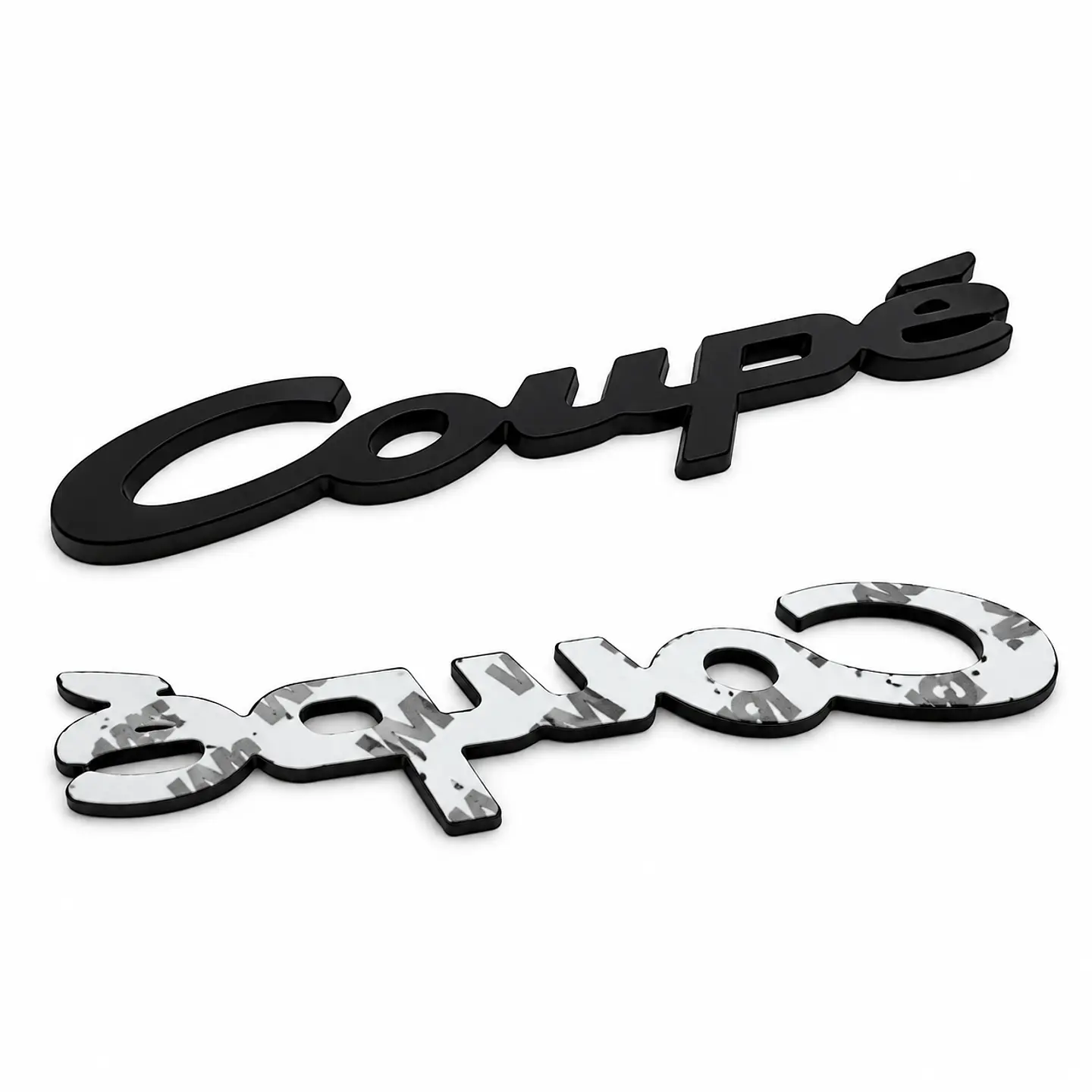 Logo Emblema Coupe Multimarca 9.5x1.8cm Metálico Negro 2