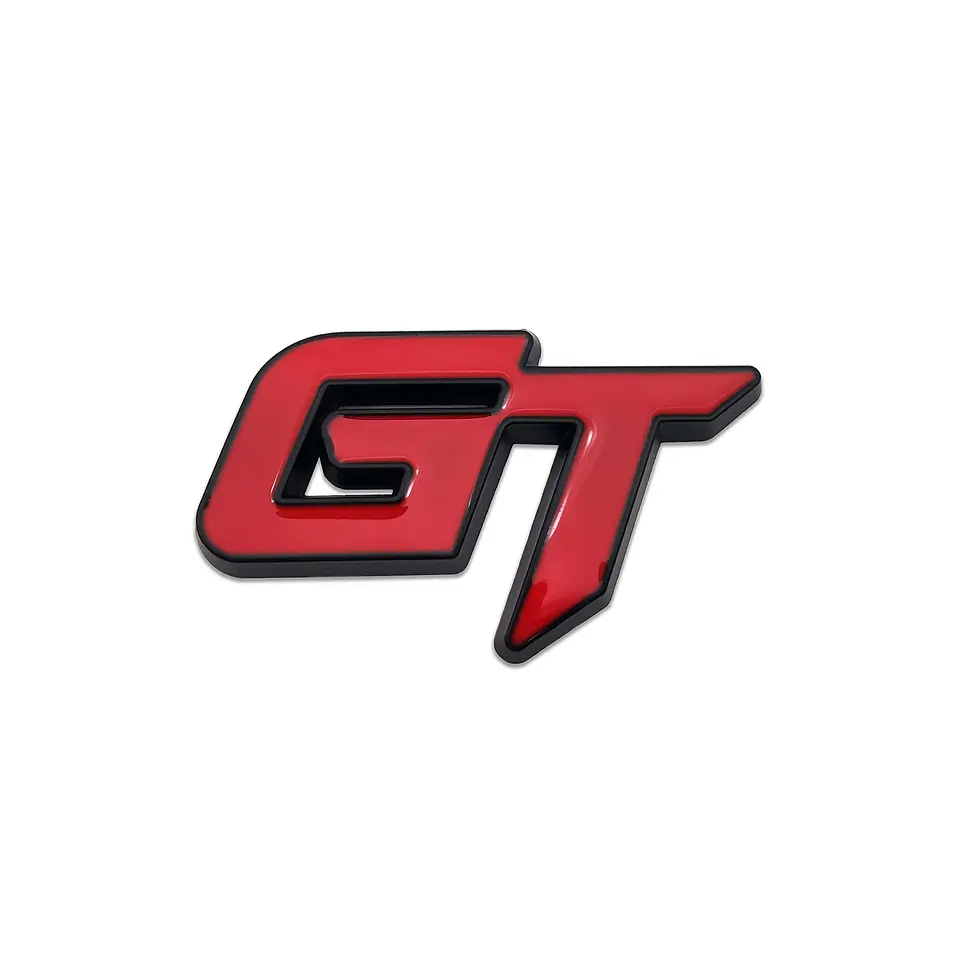 Logo Emblema Gt Multimarca 6.3x3.8cm Metálico Rojo/Negro 3