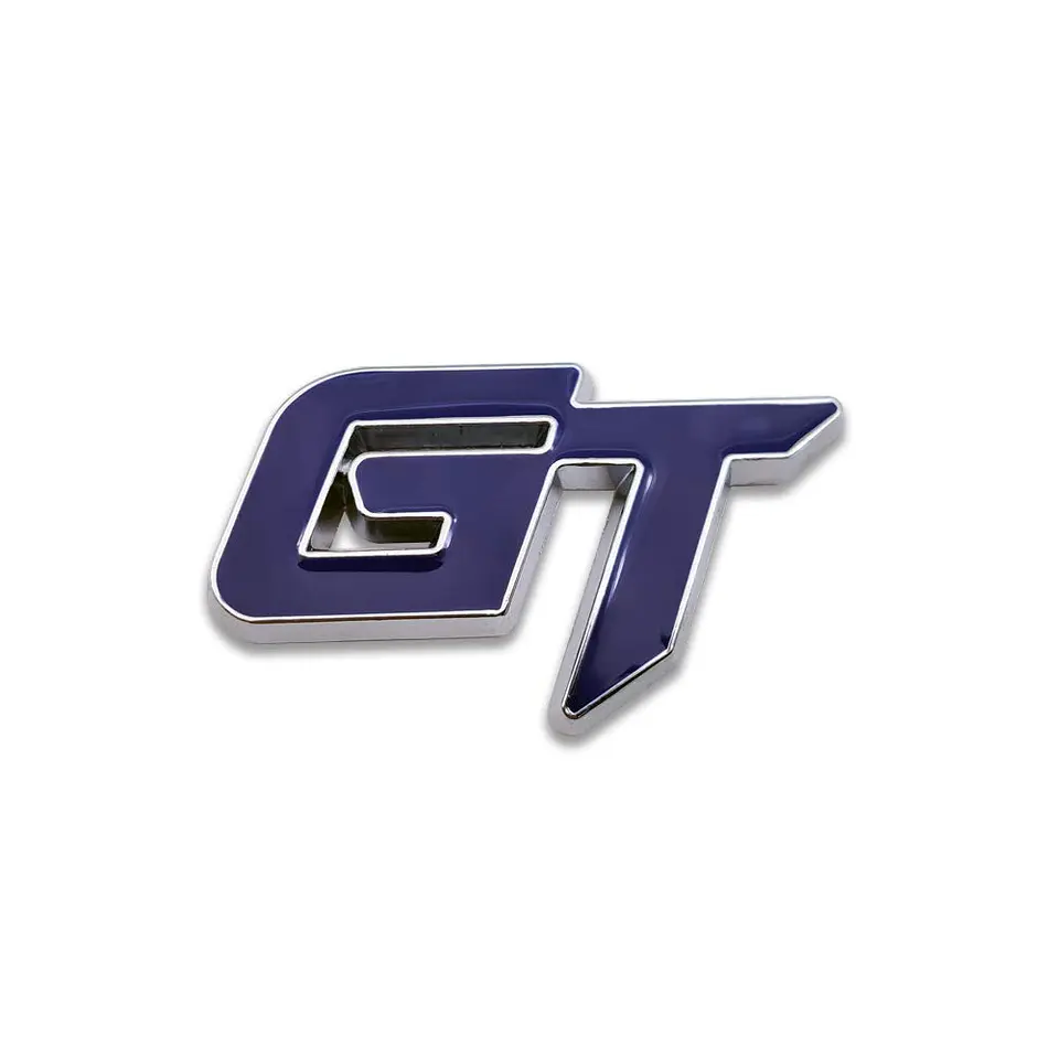 Logo Emblema Gt Multimarca 6.3x3.8cm Metálico Azul 2