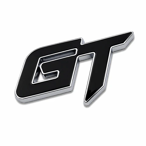 Logo Emblema Gt Multimarca 6.3x3.8cm Metálico Negro