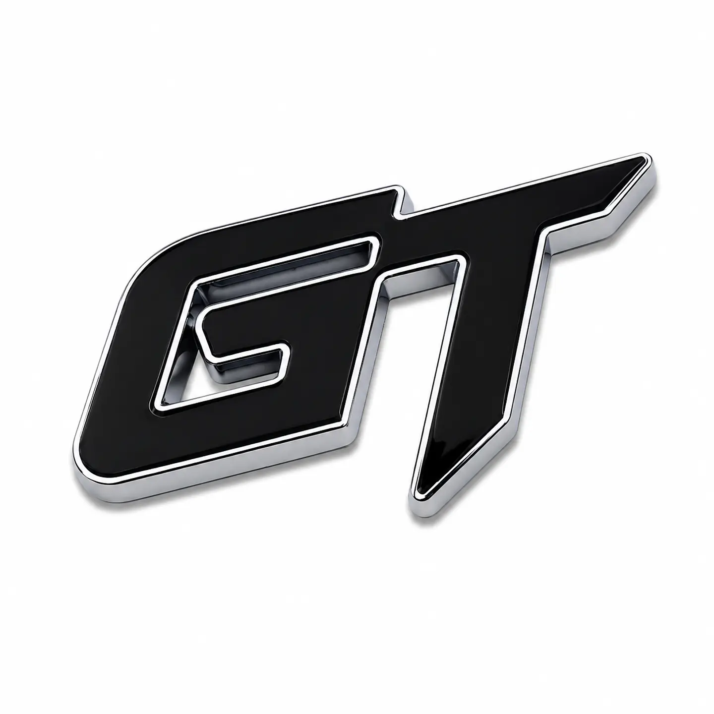 Logo Emblema Gt Multimarca 6.3x3.8cm Metálico Negro 1