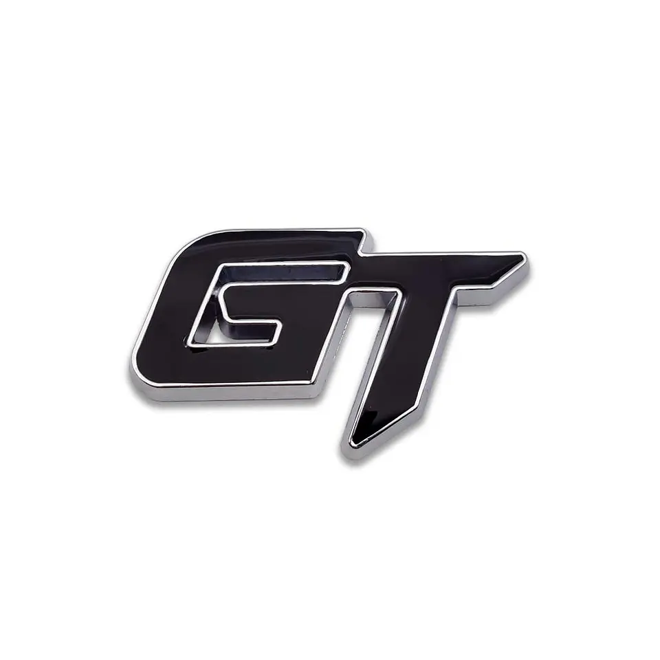 Logo Emblema Gt Multimarca 6.3x3.8cm Metálico Negro 2