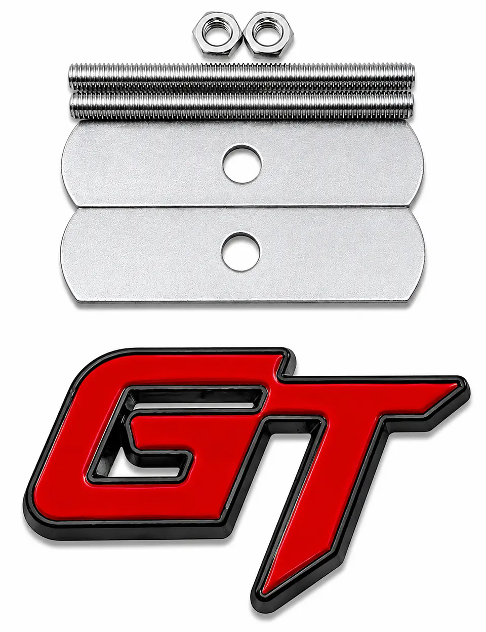 Logo Emblema Frontal parrilla Gt Multimarca 6.3x3.8cm Metálico Rojo/Negro 2