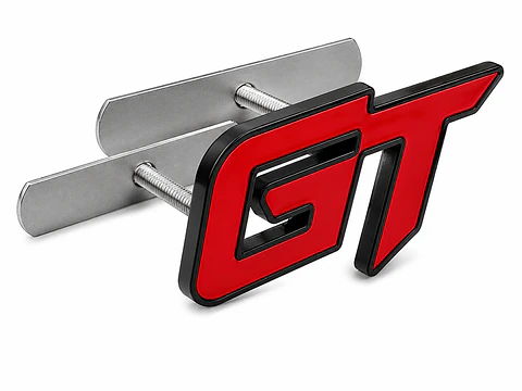 Logo Emblema Frontal parrilla Gt Multimarca 6.3x3.8cm Metálico Rojo/Negro