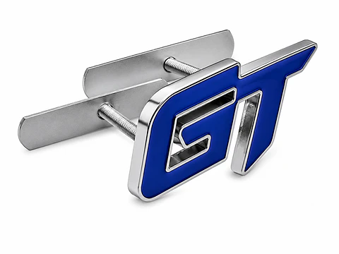 Logo Emblema Frontal parrilla Gt Multimarca 6.3x3.8cm Metálico Azul