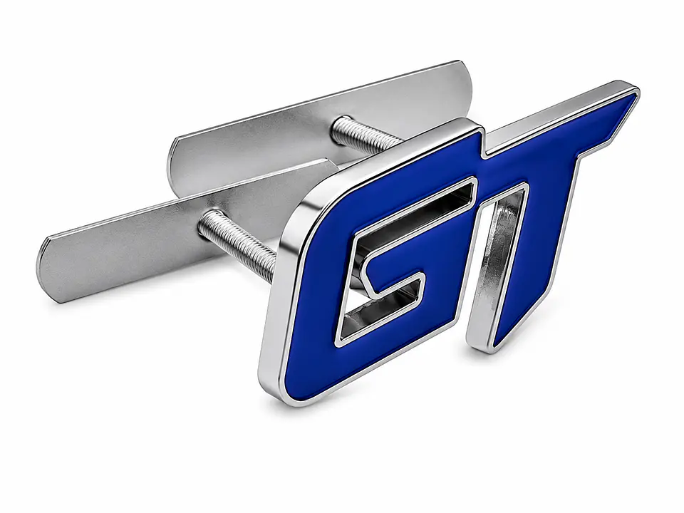 Logo Emblema Frontal parrilla Gt Multimarca 6.3x3.8cm Metálico Azul 1