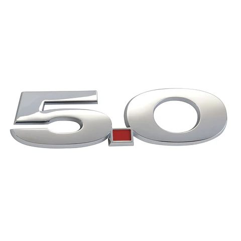 Emblema Logo 5.0 Para Ford Mustang F-150 13.8x3.5cm Cromado Metalico